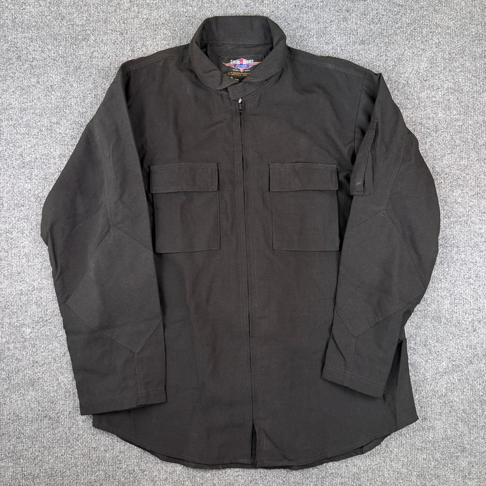 Gibson & Barnes Nomex IIIA Flight Shirt Jacket Black Mens 46T XL Zip Tactical